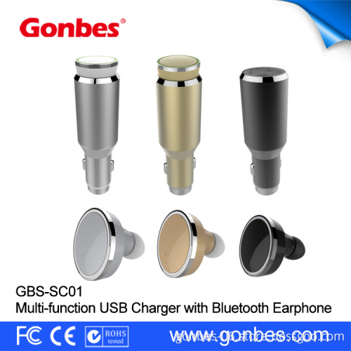 Fast delivery 5v 2a micro usb car charger with bluetooth headset